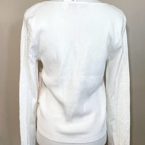 Crave Fame Sweater Sz XL Junior Soft Cable Knit White Ribbed Stretchy NWT - Picture 3 of 14
